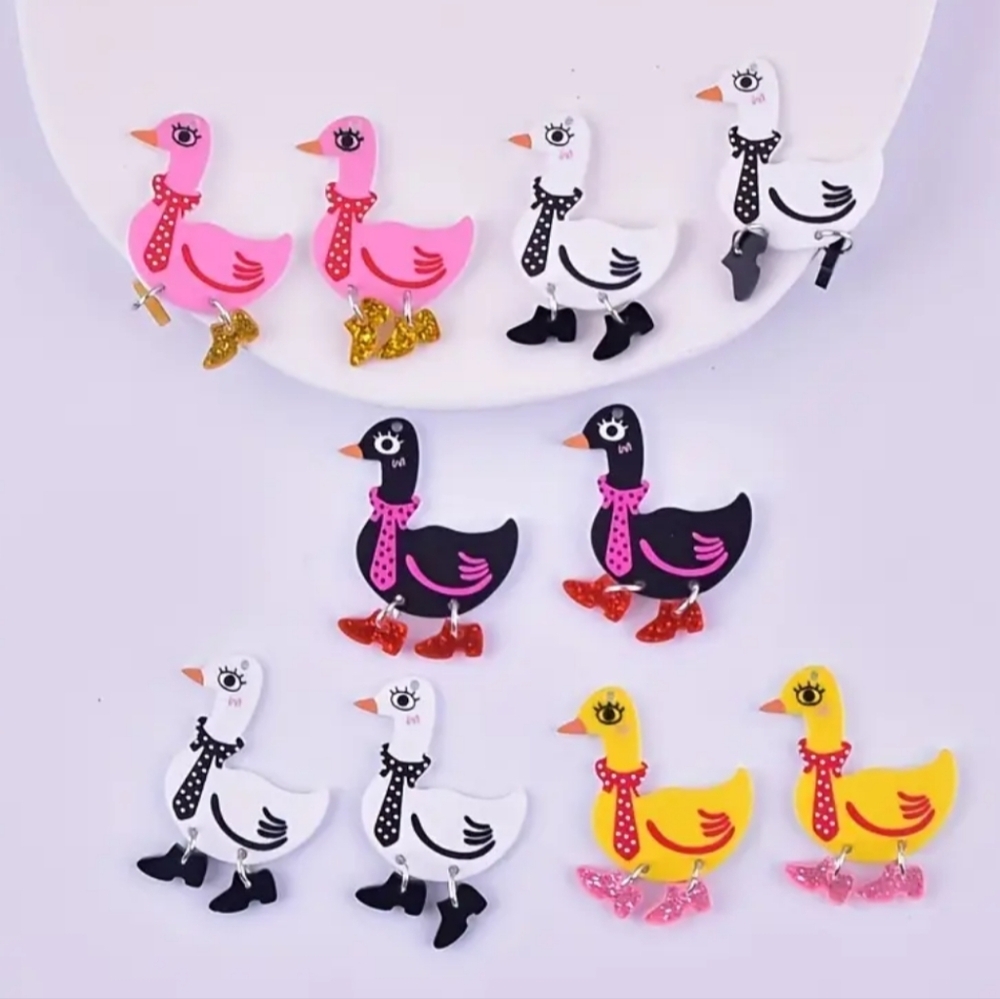 2/30$‎ Or 3/$35 Colorful Duck Earrings Set for Kids (#0279)